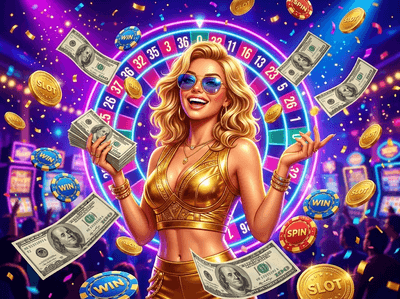 A futuristic digital casino interface with glowing blue accents